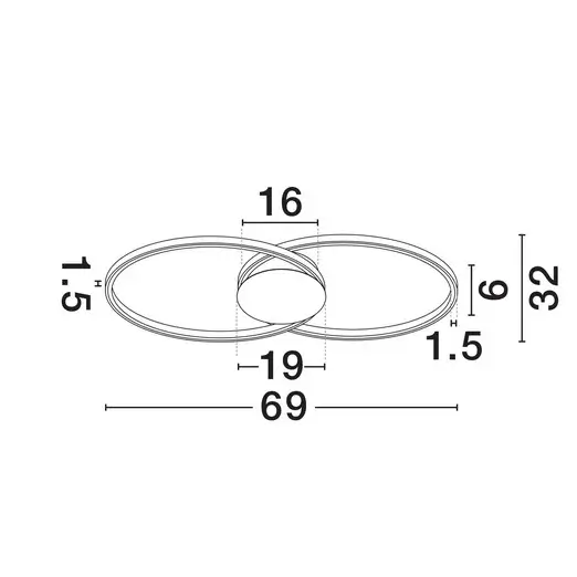 Nowoczesny plafon do sypialni GANTELO LE45491 LED 43W 3200K czarna złota