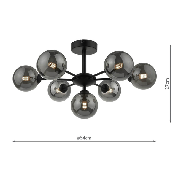 Molekułowa lampa sufitowa Cohen COH3422-01 czarny przydymiony
