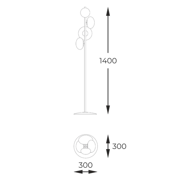 Stojąca lampa kulista Omi 1176 Zumaline kule balls białe czarne