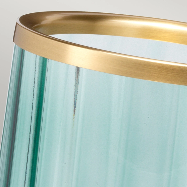 Lampa stojąca QN-ARNO-GREEN-AB retro mosiężna zielona