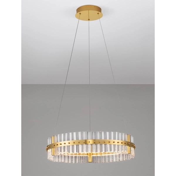 Dekoracyjna lampa wisząca MAYO LE44224 LED 45W 3500K ring szklana złota