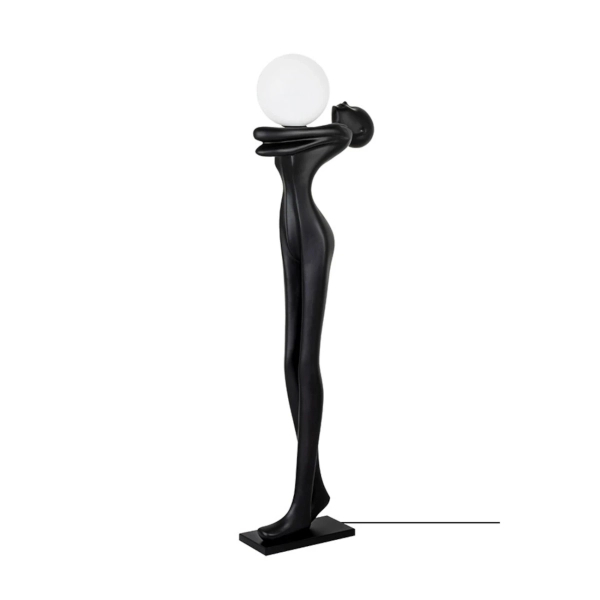 Lampa stojąca rzeźba Human Moon MSE1501100337 Moosee szklana kula ball czarna