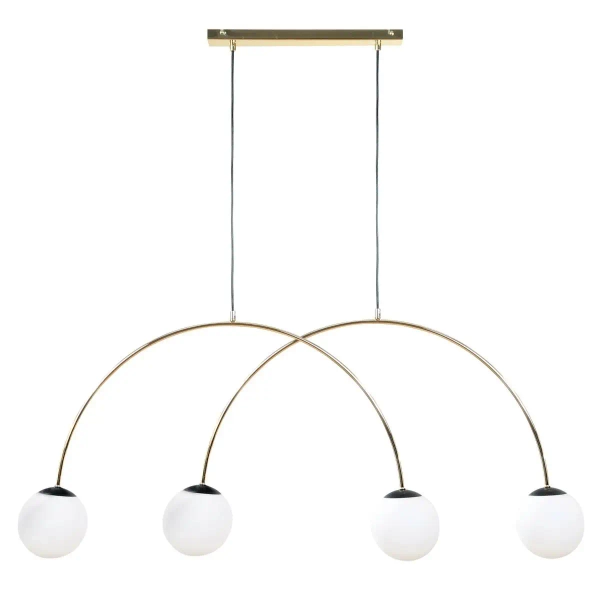 Podwójna wisząca lampa BOW 1219 kule do jadalni złoty czarny