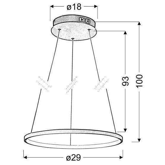 Lampa wisząca LUNE 31-64592 metalowa LED 18W 4000K pierścień ring chrom