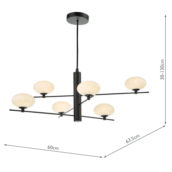 Molekułowa lampa wisząca Jasper JAS0622 kule białe czarne