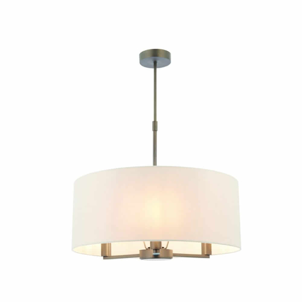 Zwisowa lampa z abażurem Daley 73015 Endon nad stół tuba kremowa