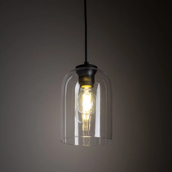 Zwisająca lampa do salonu Molly 10300 sopel transparentna czarna