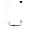 LAMPA wisząca FERRAND MDM-4123/4 BK Italux szklana OPRAWA zwis kule balls molekuły czarne białe