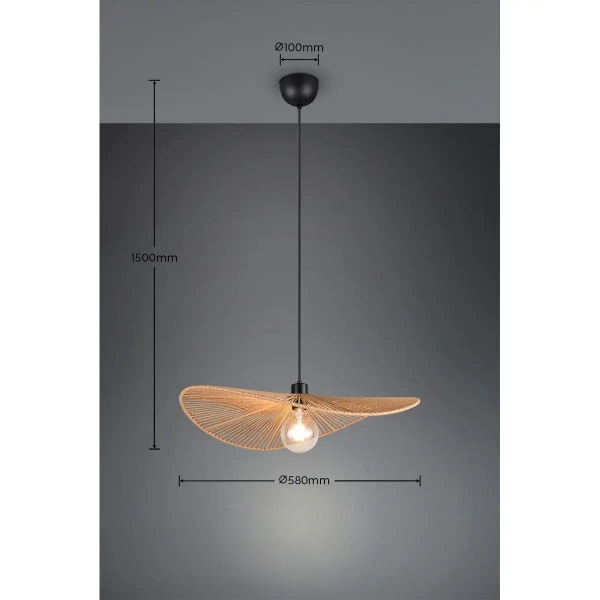 Ekologiczna lampa wisząca nad stół LAURINE R36161026 czarny brązowy