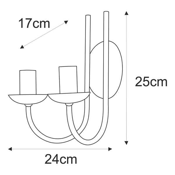 Lampa ścienna Haris K-4973 podwójna do sypialni czarna