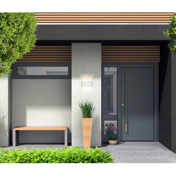 Zaokrąglona lampa do ogrodu Ortelo LED 6W kinkiet biały