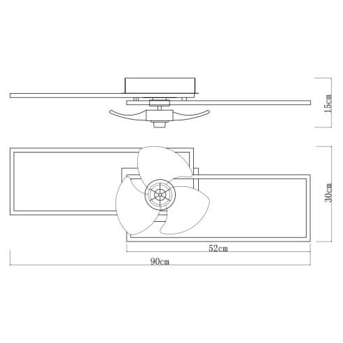 Lampowentylator sufitowy Tatjana 67243-30BF LED 38W CCT ściemnialny czarny