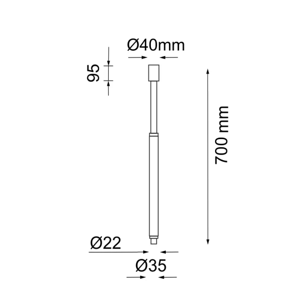Sufitowa lampa tuba Astako mosiądz 1098 LED 2W 3000K do sypialni