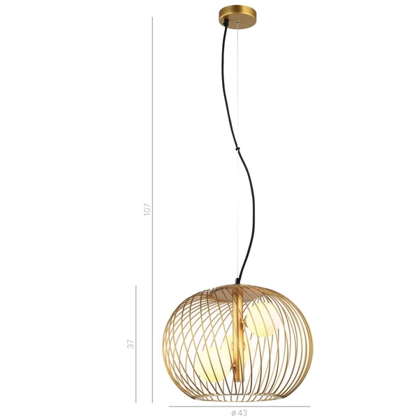 Druciana LAMPA wisząca CLARISA MDM-3843-3 GD Italux metalowa OPRAWA industrialny zwis złoty