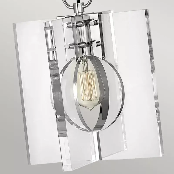 Jadalniana lampa wisząca LUDLOW QN-LUDLOW-1P-PN przezroczysta nikiel