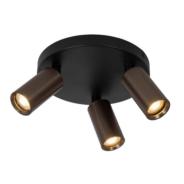 Potrójna lampa sufitowa RITMO 09942/13/97 metalowa tuba brązowa