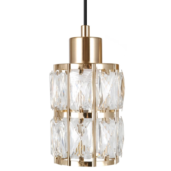 Salonowa lampa wisząca Alma PND-40668-5-HBR szklana złoty przezroczysty