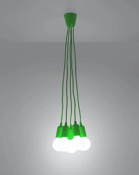 LAMPA wisząca SL.0583 pająk OPRAWKA zwis industrialny przewody kable zielony