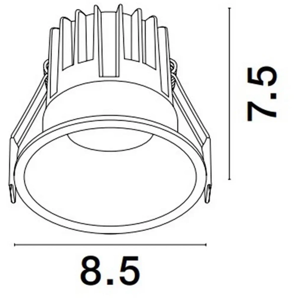 Podtynkowa lampa sufitowa ARAMIEL LE65111 LED 13W 2700K czarna