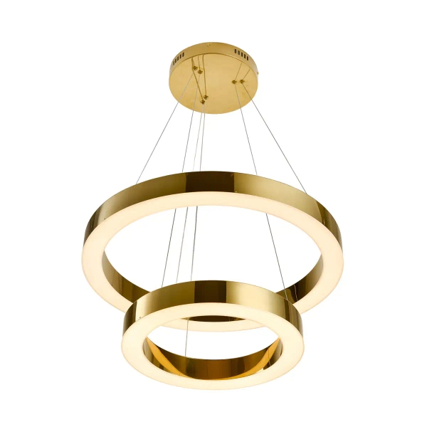 Lampa wisząca art deco CIRCLE DN924-40+60 złota metalowa akrylowa LED 53W 3000K do jadalni