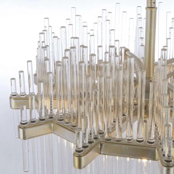 Glamour LAMPA wisząca REYKJAVIK P07097CP Cosmolight kryształowy ZWIS na łańcuchu szampański