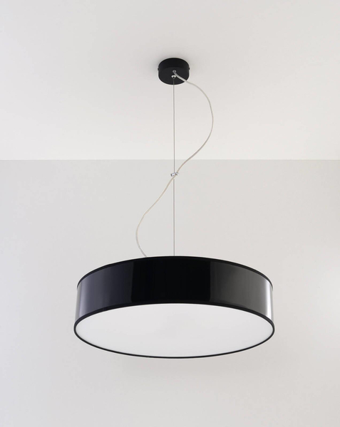 Lampa wisząca ARENA 45 SL.0118 Sollux okrągła do salonu czarne