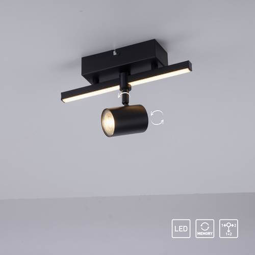 Kierunkowa lampa sufitowa Barik czarny reflektorek do holu