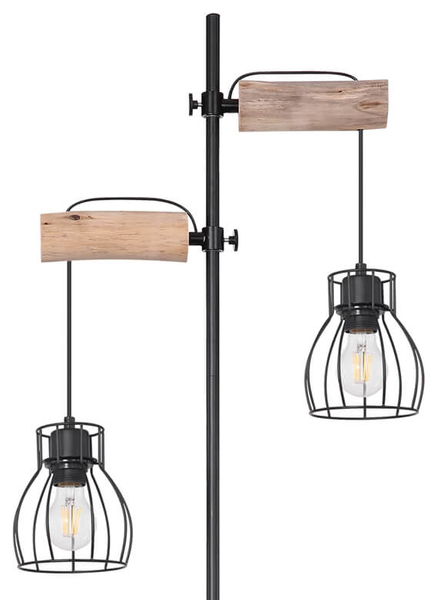 Stojąca lampa podłogowa Mina 15326-2SN drewniana czarna