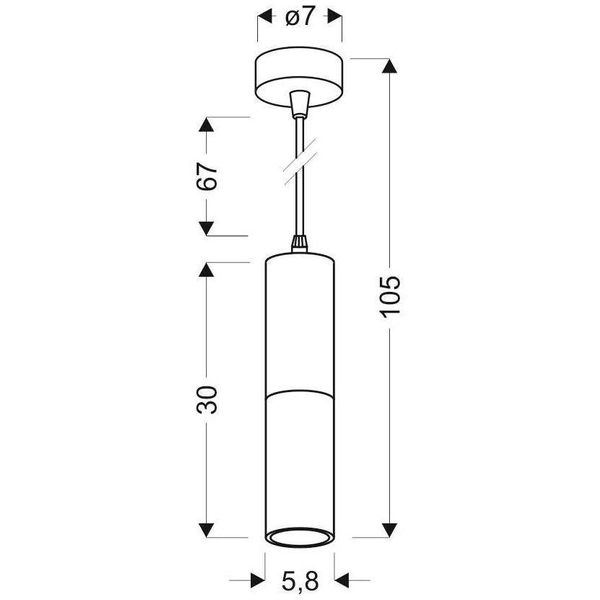 Industrialna lampa wisząca 31-77677 okrągła tuba loftowa czarna złota