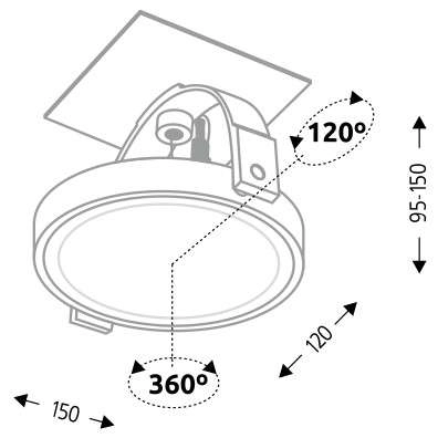 Podtynkowa LAMPA sufitowa SAKURA 7249 Shilo metalowa OPRAWA reflektorowa WPUST biały