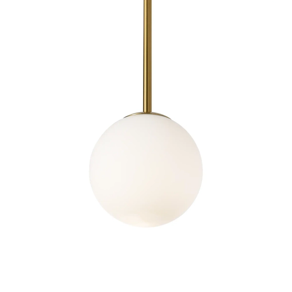 Wisząca lampa szklana kula Bolti PL0112-GD Yaskr ball biała złota