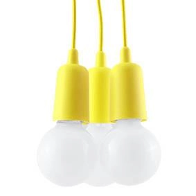 Industrialna LAMPA wisząca SL.0579 OPRAWKA pająk ZWIS przewody kable żółta