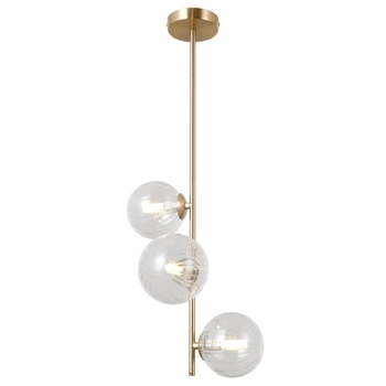 Kulista lampa sufitowa Toledo PND-40717-3-HBR szklana złoty przezroczysty