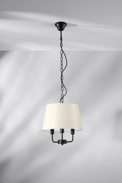 Wisząca lampa abażur Pasteri 31-01351 Candellux na łańcuchu beż czarna