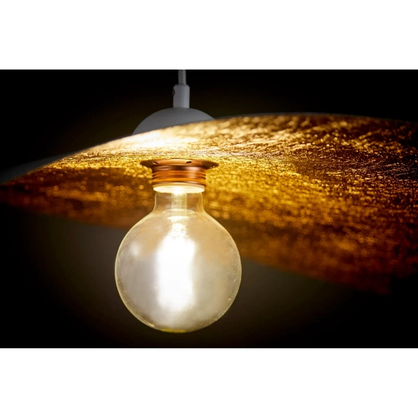 Lampa wisząca kompozyt LEAF miedziana biała 1xE27 do jadalni 41922