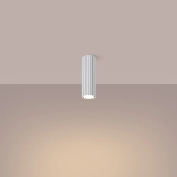Sufitowa lampa podłużna KARBON SL.1531 ryflowana tubka biała