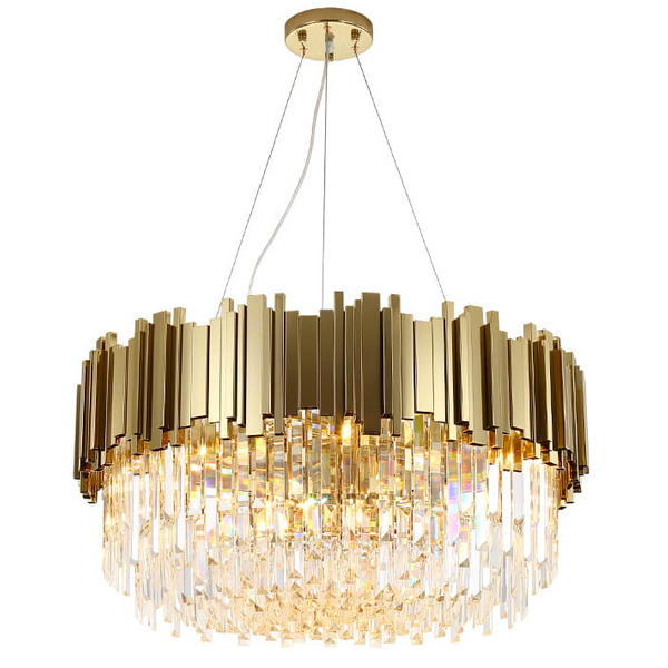 Wisząca lampa salonowa Pipe CGPIPORGCRYST45 Copel crystals mosiądz