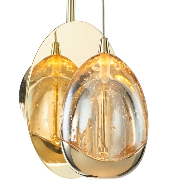 LAMPA ścienna HUELTO WL-22112132-1A-CHPN Italux szklana OPRAWA kulista LED 4,8W 3000K kinkiet glamour złoty szampański