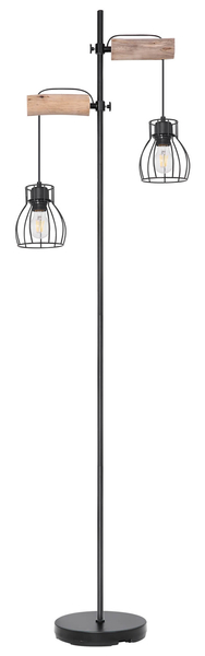 Stojąca lampa podłogowa Mina 15326-2SN drewniana czarna