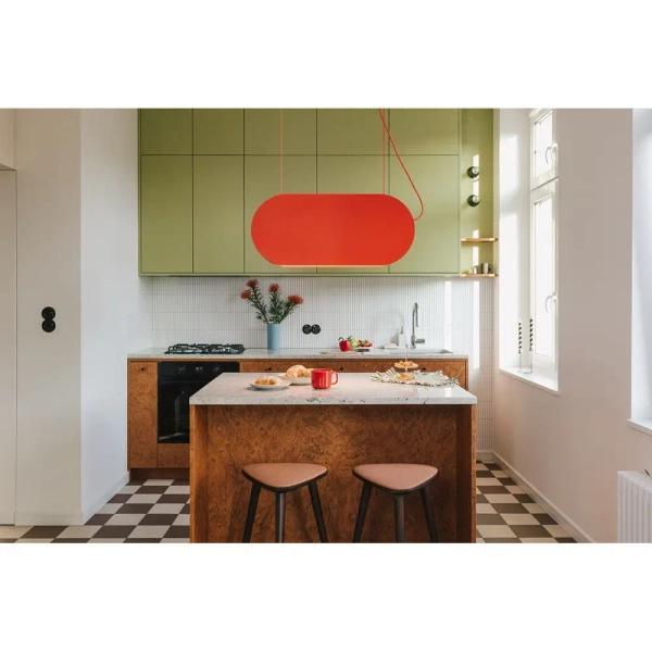 Modernistyczna lampa wisząca Malumi MLA644P2 LED 24W 3000K burgundowy