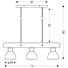 Wisząca lampa skandynawska VARIO 33-73471 metalowa belka czarna drewno