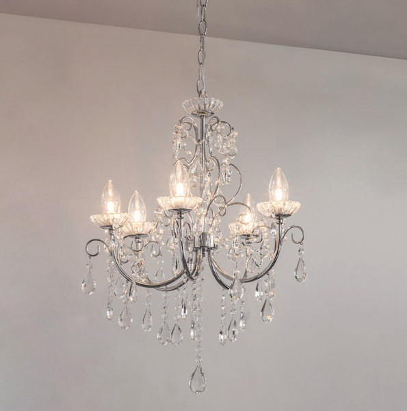 Łazienkowa lampa wisząca Tabitha 61384 Endon crystals glamour IP44 chrom