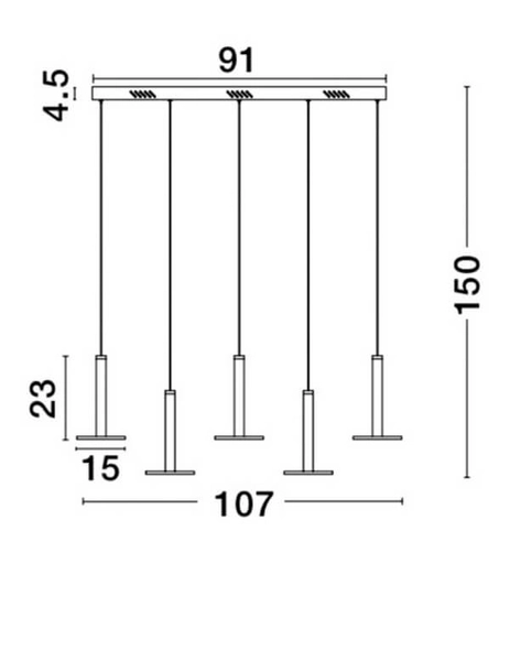 Kuchenna lampa wisząca Esquel nad wyspę LED 53W 3000K złota