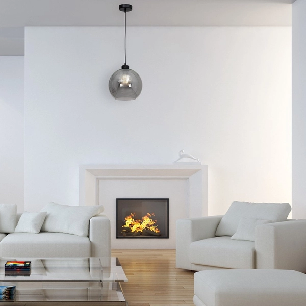 Skandynawska LAMPA wisząca SOFIA MLP6577 Milagro loftowa OPRAWA szklana kula zwis czarny przydymiony