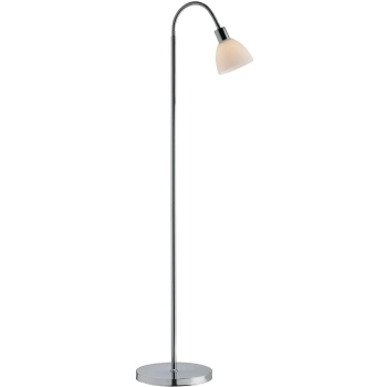 Stojąca lampa do salonu Ray 63214033 szklana metalowa biała chrom