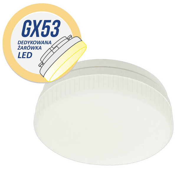 Okrągła żarówka LP-GX53-7W 4000K LED biała