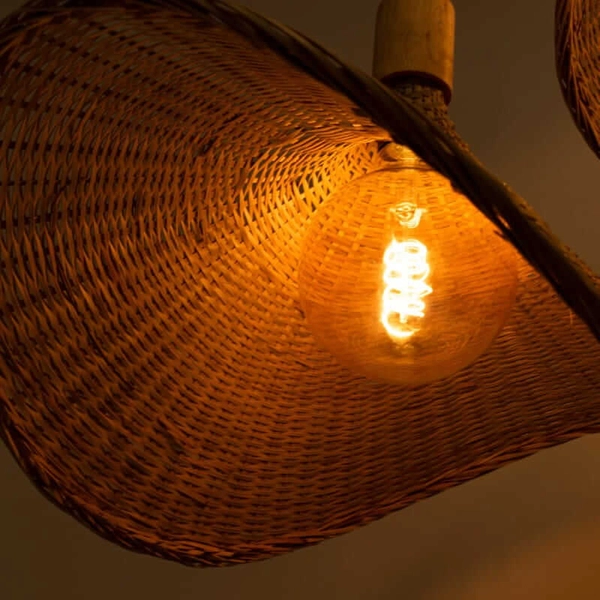 Wisząca lampa Boho ABR-LWS-BH40-3XE27 Abruzzo kapelusze japandi beżowa