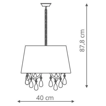 LAMPA wisząca MONA LP-5005/3P czarna Light Prestige abażurowa OPRAWA z kryształkami ZWIS glamour crystal czarny