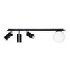 Sufitowa lampa czarna Albio K-4136 Kaja regulowane reflektorki kula do salonu