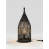 Rustykalna lampa stojąca ALDENZO LE45388 ratanowa czarna